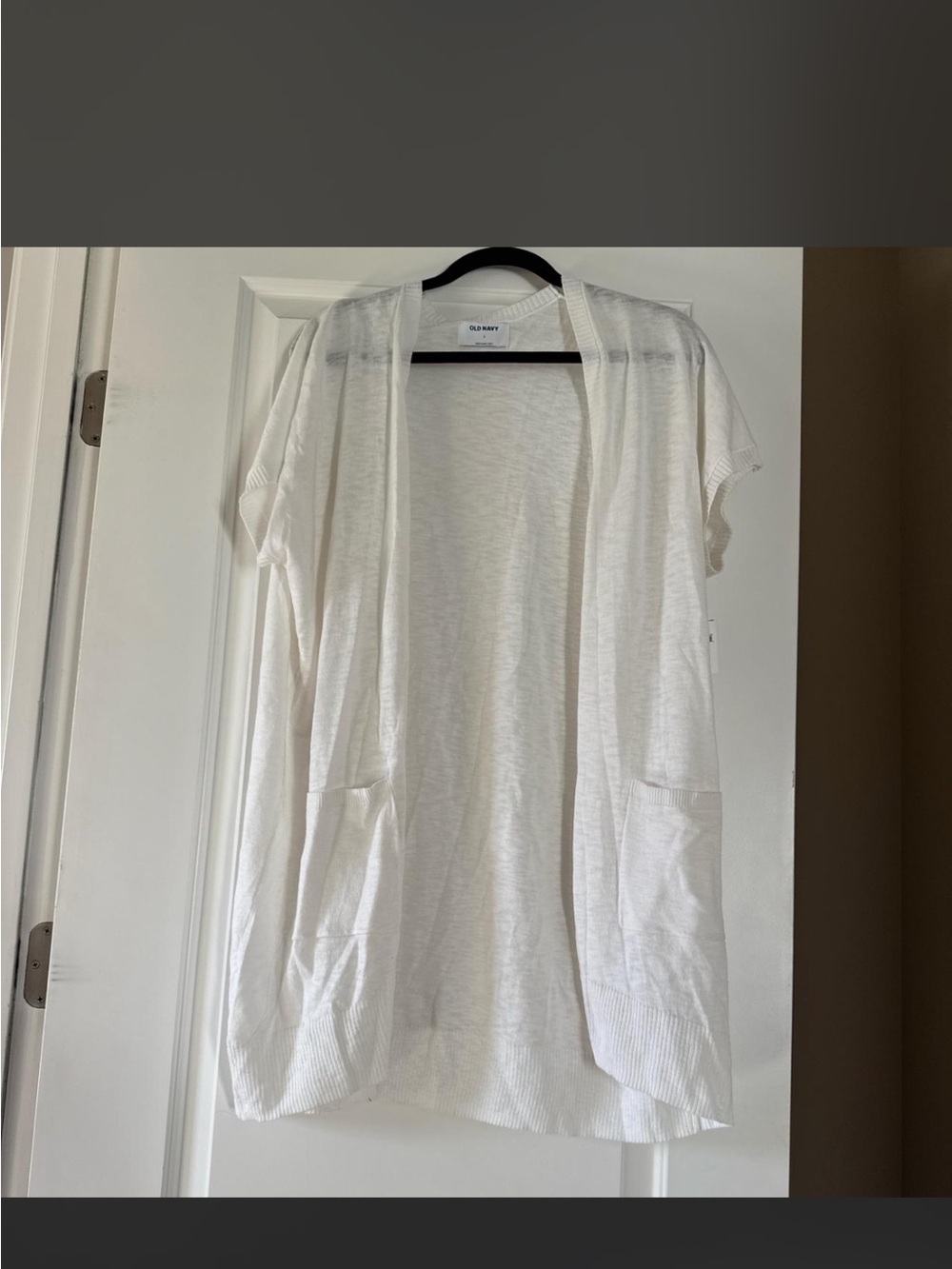 Old Navy White Open-Front Short-Sleeve Cardigan